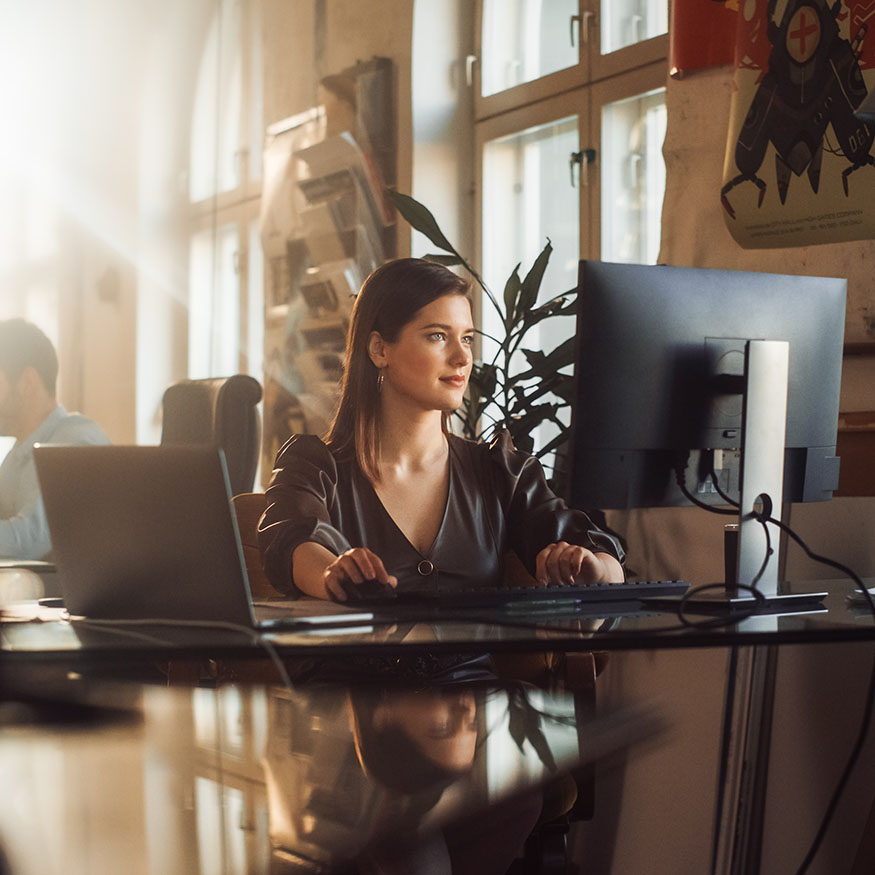 image of lady working